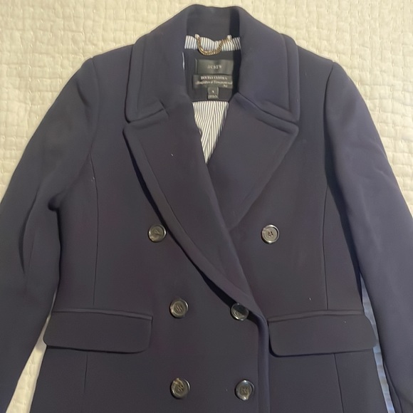 J. Crew double cloth double breasted navy peacoat - Picture 2 of 8